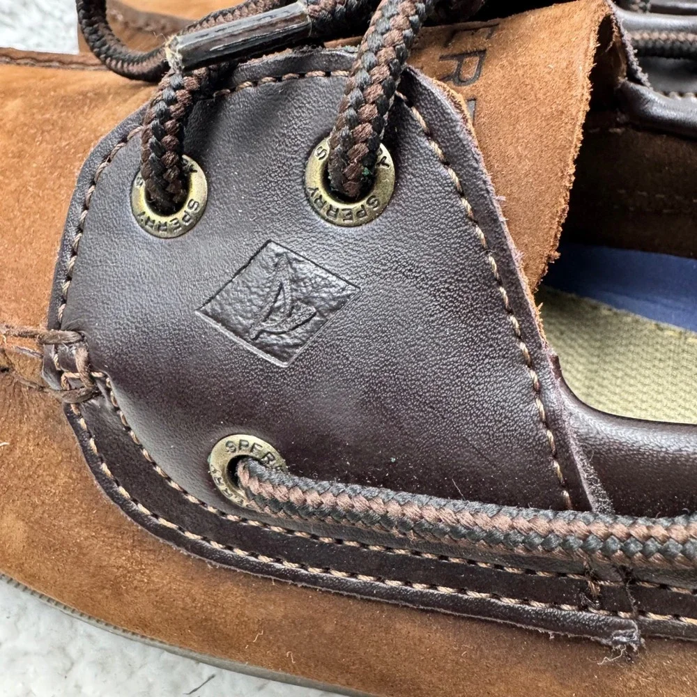 Sperry Top-Sider Boat Shoe Mens 12M Brown Leather Moc Toe 0777896 Nautical